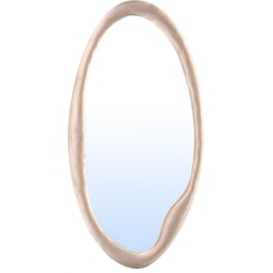 PTMD Don Beige velvet mirror organic oval L