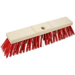 Bezemkop - Elaston - rood - hout - hard/extra stevig - 40 cm - 24mm - Bezem