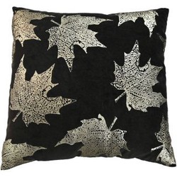 HSM Collection-Sierkussen Met Print-3-45x45-Zwart/Goud-Stof