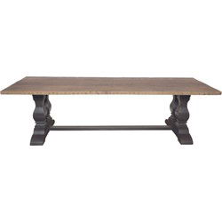 Table à manger en pin massif Pieds Vieux bois L280 cm