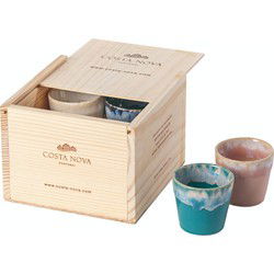 Gift box 8 espresso cups 9 cl multicolor