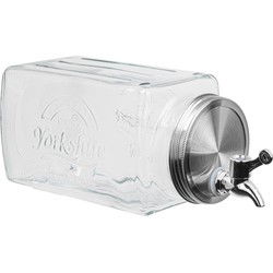 HI Water/Limonade dispenser tap - 3,8L - glas - 32,5 x 15 cm - Drankdispensers