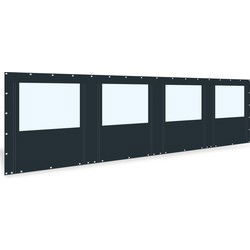 PVC zijwand met raam en ritsen | 8 meter breed | 250cm hoog zwart