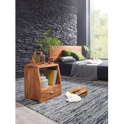 Pippa Design massief houten nachtkastje met lade - hout