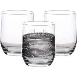 LAV Waterglazen tumblers Elvia - transparant glas - 3x stuks - 315 ml - Drinkglazen