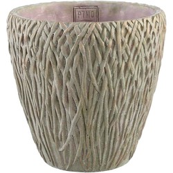 PTMD Eline Ronde Bloempot - H30 x Ø30 cm - Cement - Geel