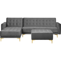 Beliani ABERDEEN - Modulaire Sofa-Grijs-Fluweel