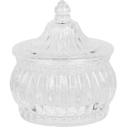 Clayre & Eef Voorraadpot Ø 10x11cm Transparant Glas