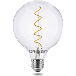 Groenovatie E27 LED Filament Globelamp 4W Spiral Extra Warm Wit Dimbaar