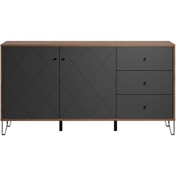 Buffet met 2 deuren en 3 laden L183 cm - Montez