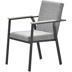Catania dining fauteuil - sand texfiber - light teak vironwood