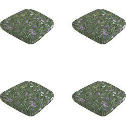 Madison -  Zitkussen Wicker Donna green canvas eco+ - Ca. 48x48 cm - Set van 4
