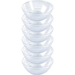 PlasticForte Schaaltje/kommetje - 6x - kristal stijl - kunststof - 13,5x5 - Kommetjes