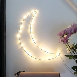 Groenovatie LED Wandlamp "Maan", 1W Lichtslinger, Op 2xAA Batterijen, 29x8cm, Warm Wit