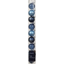 Kerstballen glas d3 cm blauw 9st