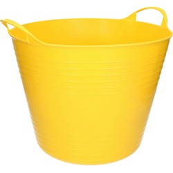 Flexibele emmer - geel - 27 liter - kunststof - 40 x 35 cm - Wasmanden
