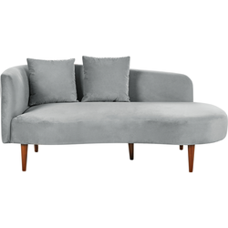 CHAUMONT - Chaise longue - Lichtgrijs - Linkerzijde -  Fluweel