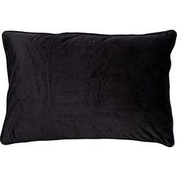Dutch Decor FINN - Sierkussen 40x60 cm - velvet - effen kleur - Raven - zwart - Dutch Decor