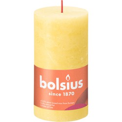 Rustiek stompkaars shine 130/68 sunny yellow - Bolsius