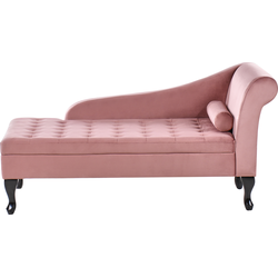PESSAC - Chaise longue - Roze - Rechterzijde - Fluweel
