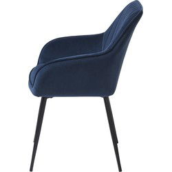 Eetkamerstoel Blauw Velvet - Nolan Stripe - Set van 2