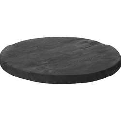 MUST Living Plate Display BLACK,3xØ40 cm, teakwood black