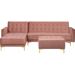 Beliani ABERDEEN - Modulaire Sofa-Roze-Fluweel