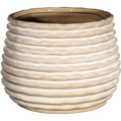 Ideas4seasons Bloempot/plantenpot - creme wit - voor kamerplant - D14 x H10 cm - Plantenpotten