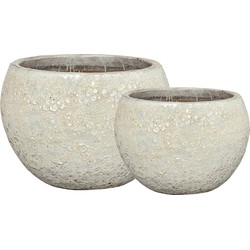 PTMD Javier Grey ceramic bowl pot round set of 2