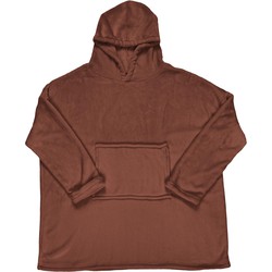 Flanellen fleece Oversized Hoodie plaid - Terracotta - One Size