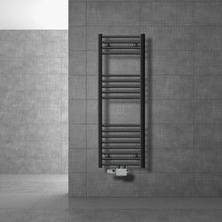 Badkamer radiator middenaansluiting 400x1200 mm antraciet recht met LuxeBath universele aansluitset