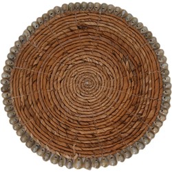 HSM Collection-Ronde Placemat S/6-30x30-Naturel-Bananenblad