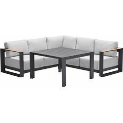 Garden Impressions Malakka lounge dining set 4-delig - valley sand - light teak look