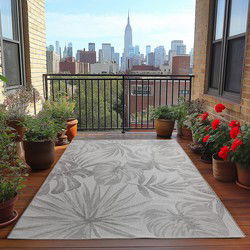 Desert Solid Buitenkleed – Outdoor Vloerkleed, Boho Look, Weer- & UV-bestendig - Grijs- 240x340 CM
