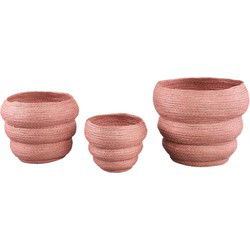 PTMD Bloempotten Summera - 27x27x26 cm - Roze - Set van 3