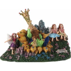 Efteling Kerstdorp Oberon met elfjes - 17.5x12.5x11.5 cm - Polyresin - Multi