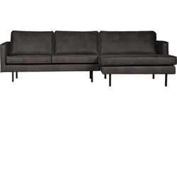 BePureHome Rodeo Chaise Longue Rechts - Eco-leder - Zwart - 85x300x155