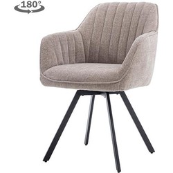 Tower living Bruno swivel  armchair -  fabric Nature 120 Beige grey