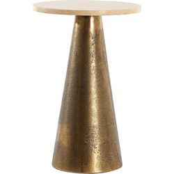 Light&living Bijzettafel Ø29x43 cm YNEZ travertin zand+antiek brons