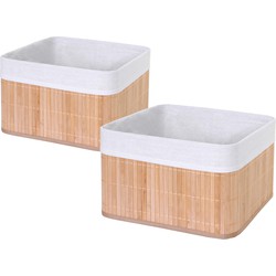 Cosmo Casa  Set of 2 storage baskets - Basket storage box - Organization box - Sorting box - Shelf basket - Bamboo  - Natural color