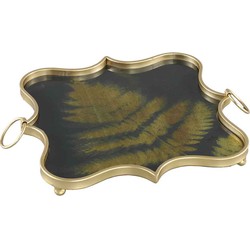 PTMD Joplin Vierkant Dienblad Varen - 31 x 31 x 4 cm - Metaal - Goud