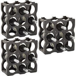 PlasticForte Wijnrek voor 27x flessen - stapelbaar - 36 x 12,5 x 36 cm - Wijnrekken
