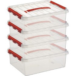 12x Kunststof stapelbare opbergbak 10 liter 40 x 30 x 11 cm - Opbergbox