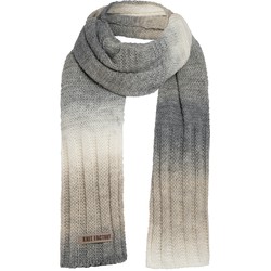 Knit Factory Mace Gebreide Sjaal Dames & Heren - Licht Grijs/Beige - 200x50 cm