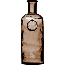 Natural Living Bloemenvaas Olive Bottle - kastanje transparant - glas - D13 x H27 cm - Fles vazen - Vazen