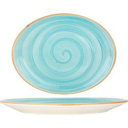 Bonna Serveerschaal - Aqua - Porselein - 36x28 cm - set van 2