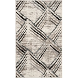 Safavieh Southwestern Bohemian Indoor Woven Area Rug, Amsterdam Collection, AMS112, in Cream & Charcoal, 122 X 183 cm