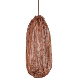 PTMD Hanglamp Maitia - 30x30x48 cm - Textiel - Koper