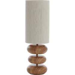 Light & Living - tafellamp - Danialo - beige naturel - katoen metaal - Ø 22cm - E27 - 1891043