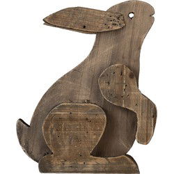 Clayre & Eef Beeld Konijn Bruin Hout
